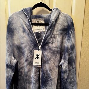 Onepiece Blue Tie-Dye Zip-Up Jacket